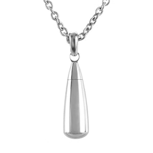 Teardrop Stainless Steel Cremation Urn Necklace Pendant