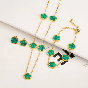 Stainless Steel Fritillaria Flower Jewelry Set for Women