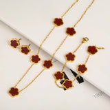 Stainless Steel Fritillaria Flower Jewelry Set for Women