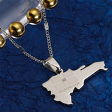 Stainless Steel Dominican Republic Map Necklace Women Jewelry