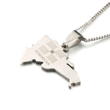 Stainless Steel Dominican Republic Map Necklace Women Jewelry