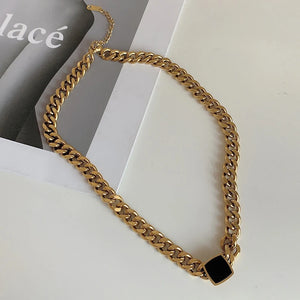 Stainless Steel Cuban Chain Necklace Bracelet Set