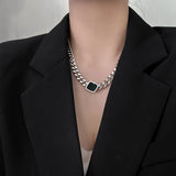 Stainless Steel Cuban Chain Necklace Bracelet Set