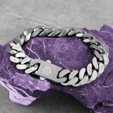 Men's Stainless Steel Cuban Chain Bracelet Norse Valknut Rune Amulet Bangle
