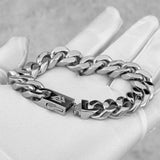 Men's Stainless Steel Cuban Chain Bracelet Norse Valknut Rune Amulet Bangle