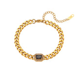 Thick Cuban Chain Zircon Necklace Waterproof Choker Jewelry