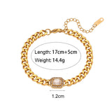 Thick Cuban Chain Zircon Necklace Waterproof Choker Jewelry