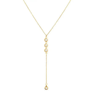 Crystal Pendant Necklace Y Shape Rhinestone Choker Necklace for Women