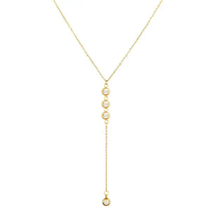 Crystal Pendant Necklace Y Shape Rhinestone Choker Necklace for Women