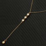 Crystal Pendant Necklace Y Shape Rhinestone Choker Necklace for Women