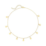 Stainless Steel Pentagram Tassel Necklace Woman Pendant Choker Jewelry