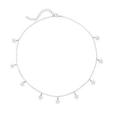 Stainless Steel Pentagram Tassel Necklace Woman Pendant Choker Jewelry