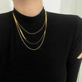 Three Layer Snake Bone Chain Choker Necklace for Women
