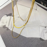 Three Layer Snake Bone Chain Choker Necklace for Women