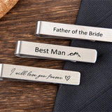 Personalized Stainless Steel Name Tie Clip, Dad Groomsmen Gift