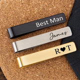 Personalized Stainless Steel Name Tie Clip, Dad Groomsmen Gift