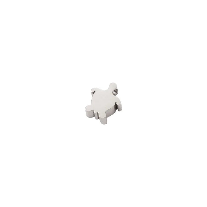 Stainless Steel Tortoise Bead Charms For Jewelry Making 1.8mm Hole