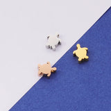 Stainless Steel Tortoise Bead Charms For Jewelry Making 1.8mm Hole