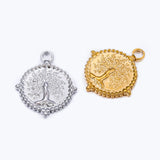 Stainless Steel Tree Of Life Charm Pendant Gold/Silver Tree Of Life Charms 10pcs