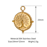 Stainless Steel Tree Of Life Charm Pendant Gold/Silver Tree Of Life Charms 10pcs
