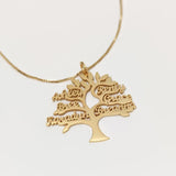 Stainless Steel Tree of Life Name Necklace Family Members Keepsake Pendant