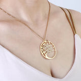 Tree of Life Necklace Stainless Steel Long Chain Name Necklace Plated Women