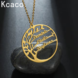 Tree of Life Necklace Stainless Steel Long Chain Name Necklace Plated Women