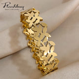 Leaf Charm Stainless Steel Bracelet for Women