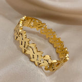 Leaf Charm Stainless Steel Bracelet for Women