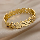 Leaf Charm Stainless Steel Bracelet for Women
