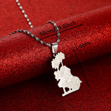 Stainless Steel Iraq Map Pendant Necklace Allah Map Chain Jewelry
