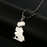 Stainless Steel Iraq Map Pendant Necklace Allah Map Chain Jewelry