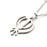 Stainless Steel Sikhism Pendant Necklace Khanda Sikhs Religious Chain