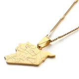 Syria Map Flag Pendant Necklaces Women Jewelry
