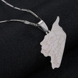 Syria Map Flag Pendant Necklaces Women Jewelry