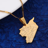 Syria Map Flag Pendant Necklaces Women Jewelry