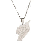 Syria Map Flag Pendant Necklaces Women Jewelry