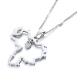 Venezuela Map Pendant Necklace Stainless Steel Heart Charm Jewelry