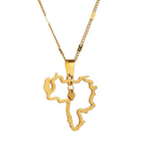 Venezuela Map Pendant Necklace Stainless Steel Heart Charm Jewelry