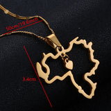 Venezuela Map Pendant Necklace Stainless Steel Heart Charm Jewelry
