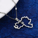 Venezuela Map Pendant Necklace Stainless Steel Heart Charm Jewelry