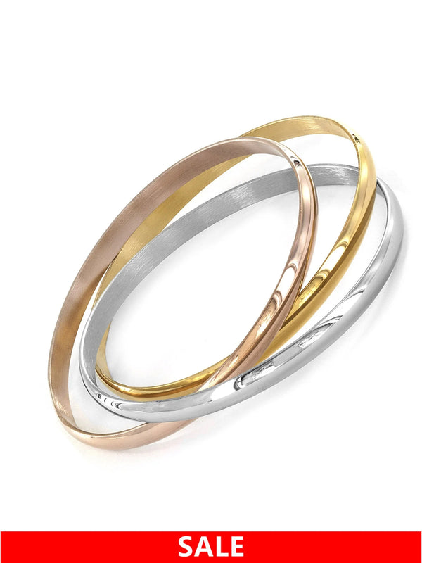 Tri-Color Bangle Bracelets Set - Women's Party Accessories
