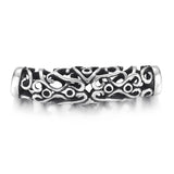6mm SS Tube Beads Slider Charm Stone Inlaid DIY Leather Cord Bracelet