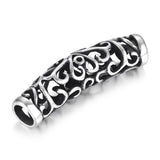 6mm SS Tube Beads Slider Charm Stone Inlaid DIY Leather Cord Bracelet