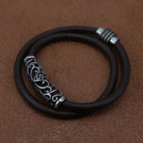 6mm SS Tube Beads Slider Charm Stone Inlaid DIY Leather Cord Bracelet