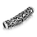 6mm SS Tube Beads Slider Charm Stone Inlaid DIY Leather Cord Bracelet