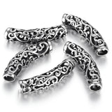 Stainless Steel Tube Beads 6mm Hole Charm Inlaid Stone DIY Bracelet Making