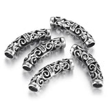 Stainless Steel Tube Beads 6mm Hole Charm Inlaid Stone DIY Bracelet Making