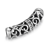 Stainless Steel Tube Beads 6mm Hole Charm Inlaid Stone DIY Bracelet Making