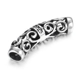 Stainless Steel Tube Beads 6mm Hole Charm Inlaid Stone DIY Bracelet Making